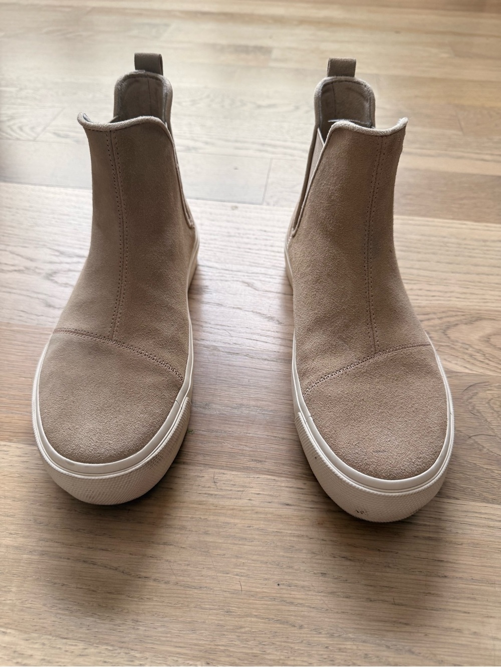 Toms Beige Suede Chelsea-Style Ankle Booties